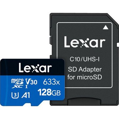 Micro SDXC Lexar 128GB High Performance UHS-I 633x C10 U3