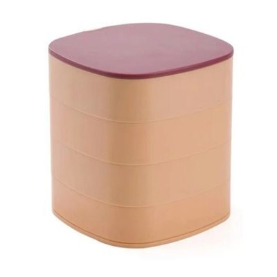 Organizador De Joyas Rotativo Joyero 4 Cajones + Espejo Rosa