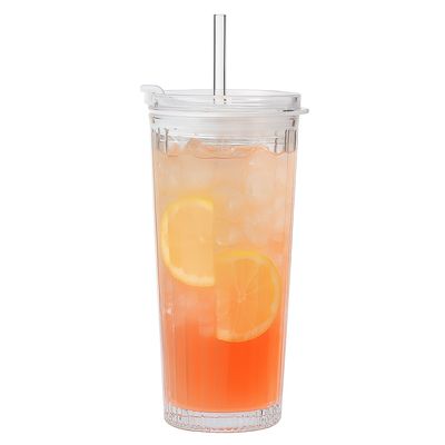 Imagen 1 del producto Vaso Hermetico De Vidrio En Relieve Con Tapa Bombilla 520ml WakesHome