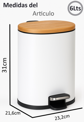 Imagen 2 del producto Cubo De Basura De Acero Inoxidable 6litros Basurero Hogar