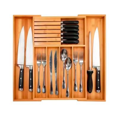 Imagen 1 del producto Organizador Para Cubiertos Porta Servicio Gabinete De Bambu Madera