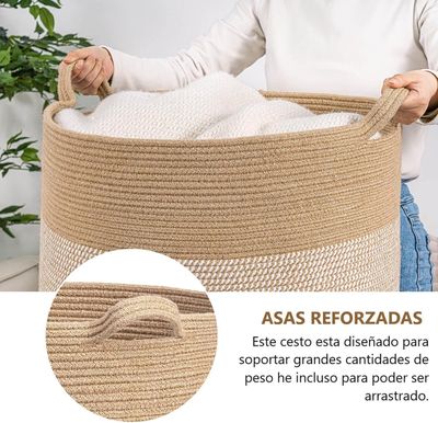 Imagen 2 del producto Canasto para Ropa Sucia Cesta Para Juguetes Organizador Con Asa