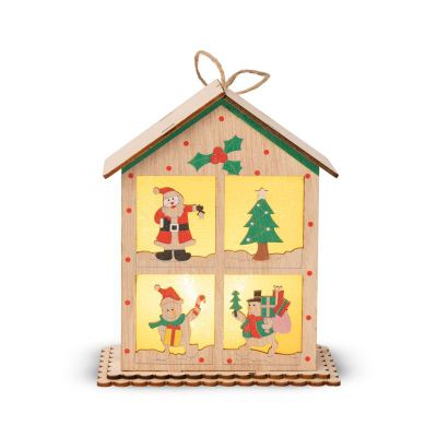 Imagen 2 del producto Adorno De Navidad Casita Navideña Iluminada De Madera Como En La Imagen