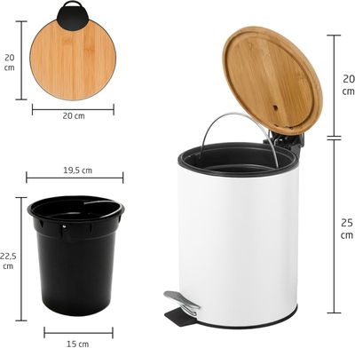 Imagen 2 del producto Cubo De Basura Inoxidable de 5litros Basurero Baño Cocina con Pedal WakesHome