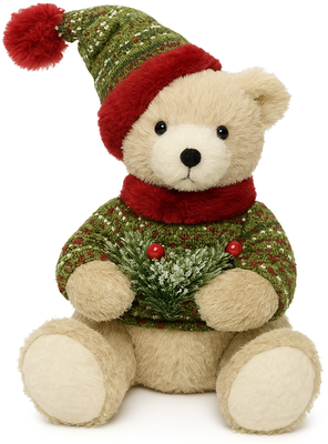 Oso Peluche Pascuero Navideño Adorno Para Arbol De Navidad 35cm