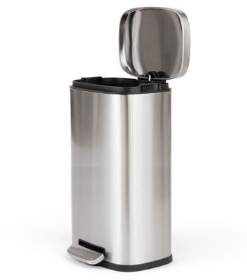 Cubo De Basura De Acero Inoxidable 20 Litros Basurero Hogar Plateado