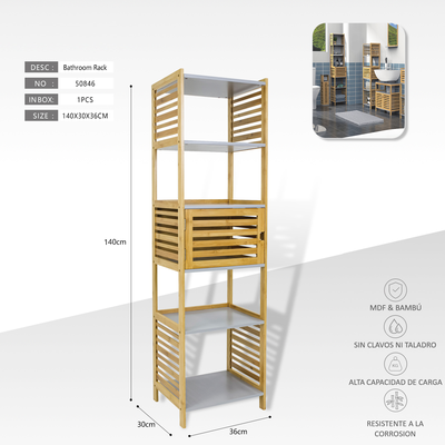 Imagen 2 del producto Estante De Madera 6 Niveles Organizador Cocina/ Baño Repisa Wakeshome