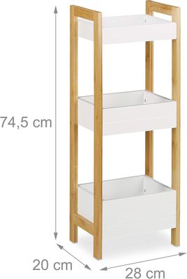 Imagen 2 del producto Mueble Baño Cocina 3 Niveles Con Cestas Estante Hogar Bambú Wakeshome