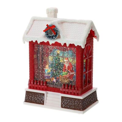 Luces De Navidad Casita Adorno De Pascua para Arbol Navideño Rojo