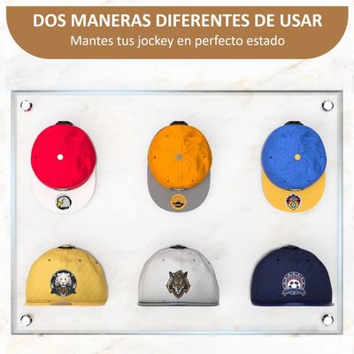 Imagen 2 del producto Ganchos De Jockey Colgadores Adhesivos Organizador De Gorras 6 Colgadores