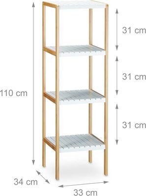 Imagen 2 del producto Estante Organizador De Bambu Mueble De Lujo Para Cocina Baño 4 Niveles | Alto 110cm