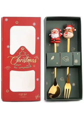 Imagen 1 del producto 2 Cubiertos Navideños Cuchara Tenedor Para Decoración Mesa