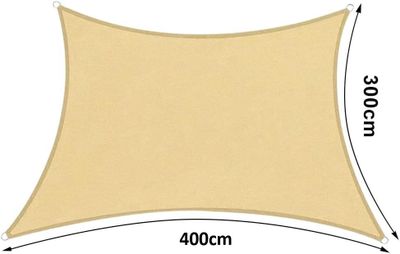 Imagen 2 del producto Lona Sombreadora Toldo Vela Permeable + Kit De Anclaje Jior 3x4mts