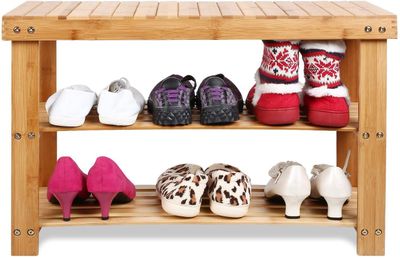 Imagen 2 del producto Zapatero De Bambu Banco Organizador De Zapatos Tabuerete Banco De Bambu