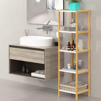 Imagen 2 del producto Estante Organizador De Bambu Mueble De Lujo Para Cocina Baño 5 Niveles | Alto 140cm