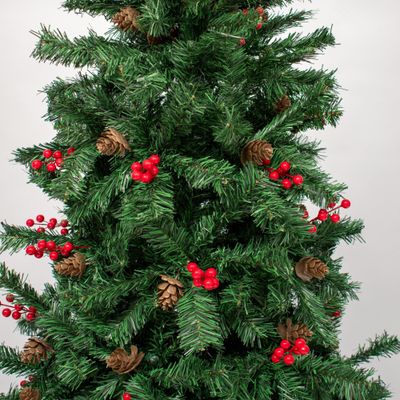 Imagen 2 del producto Adorno Árbol Navidad Con Guindas Piñas Decorado Pascua 2.10m