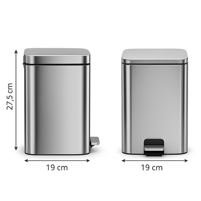 Imagen 2 del producto Cubo De Basura De Acero Inoxidable 5 Litros Basurero Hogar Plateado