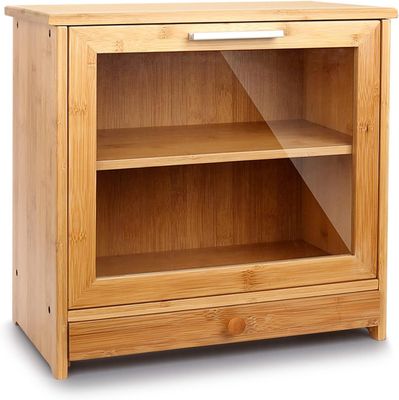 Imagen 1 del producto Caja De Pan Panera De Bambu Madera Cocina Decorativa Grande Cuadrada