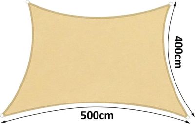 Imagen 2 del producto Lona Sombreadora Toldo Vela Permeable + Kit De Anclaje Jior 4x5mts