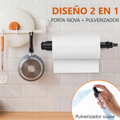Imagen 2 del producto Portarrollos De Cocina Con Pulverizador Colgador Porta Nova WakesHome