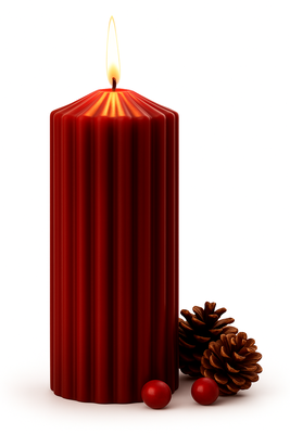 Vela De Navidad Roja Vela De Cera De Soja Perfumada 15*7cm Rojo
