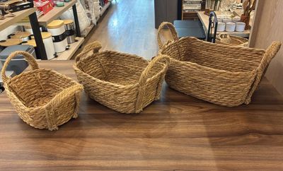 Imagen 2 del producto Juego De 3 Cestas De Almacenamiento Tejidas Cuerda De Yute Set 3 Piezas