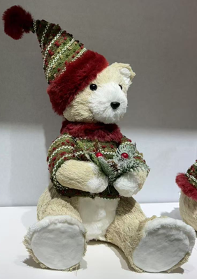 Imagen 2 del producto Oso Peluche Pascuero Navideño Adorno Para Arbol De Navidad de 40cm