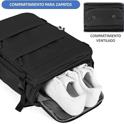 Imagen 2 del producto Mochila De Viaje Cabina Avión Impermeable Viral Zapatos Usb Color Verde