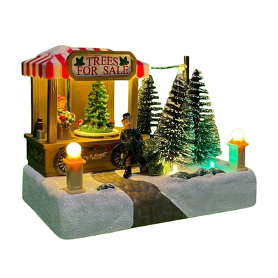 Adorno De Navidad Tienda De Arboles Luz Musica Y Movimiento