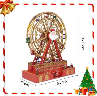 Imagen 2 del producto Adorno Navidad Rueda De La Fortuna Luces Musica Y Movimiento Rojo