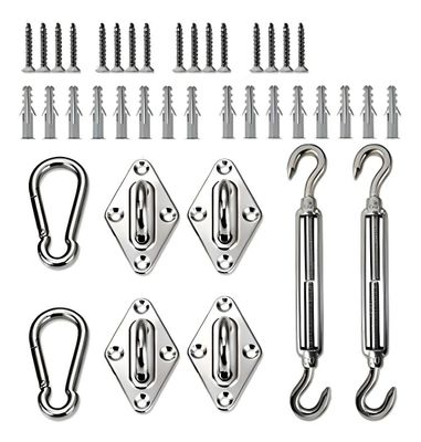 Imagen 1 del producto Kit Anclaje Herraje Toldo Vela Tensores Tarugo Sujetadores Plateado