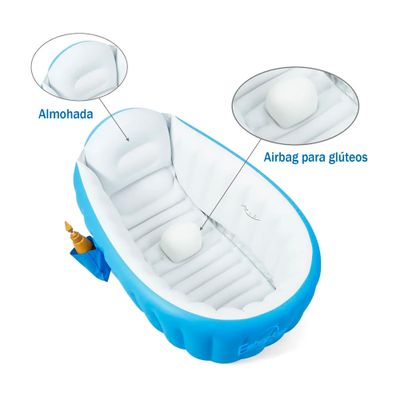 Imagen 2 del producto Bañera Tina Inflable Bebés Portátil Plegable Antideslizante