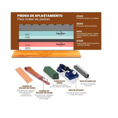 Imagen 2 del producto Juego De Piedra Afiladora Cuchillos 400/1000/3000/8000