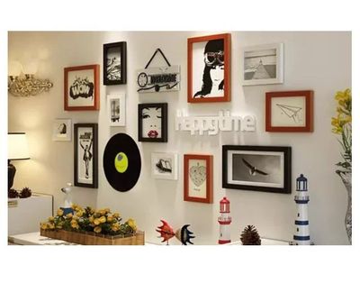 Imagen 2 del producto Set Marcos Foto Decorativo Pared 12 Piezas 2letreros 1vinilo