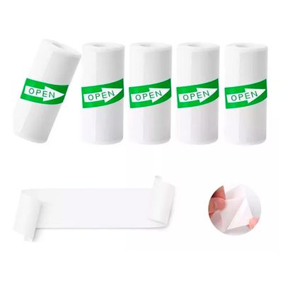 5 Rollos Papel Adhesivo Térmico Para Mini Impresora 58mm