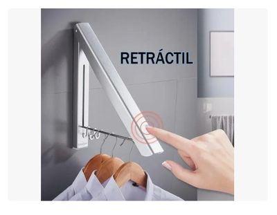 Imagen 2 del producto Colgador De Ropa Plegable Tendedero Retráctil Montado