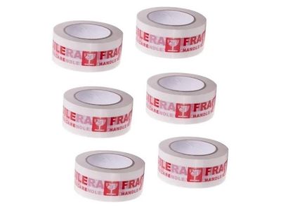 Imagen 2 del producto Pack 6 Cintas Fragil Cinta De Embalaje 100m X 5 Cm