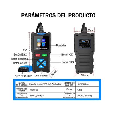 Imagen 2 del producto Escaner Automotriz Obd2 T100 Lector De Codigos Multimarca