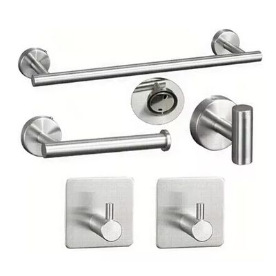 Set De 5 Accesorios De Baño Acero Inoxidable