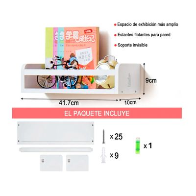 Imagen 2 del producto Set 4 Repisas De Madera Con Baranda De Seguridad Flotantes