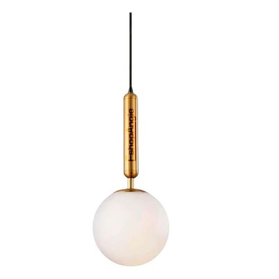 Lampara Colgante Dorada Esfera Foco Modelo Nórdica