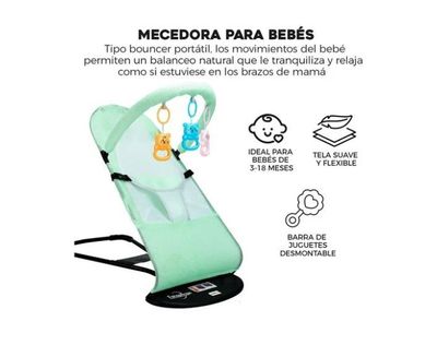 Imagen 2 del producto Silla Mecedora Bebe Columpio Infantil Portátil Ajustable