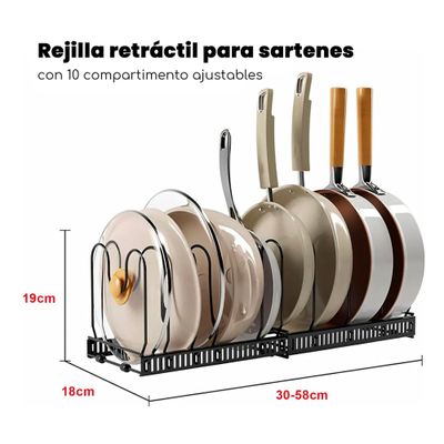 Imagen 2 del producto Organizador De Sartenes Y Ollas Con Compartimentos Ajustable