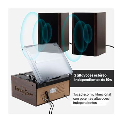 Imagen 2 del producto Tornamesa Bluetooth Con Cd Y Cassette + Parlantes Externos