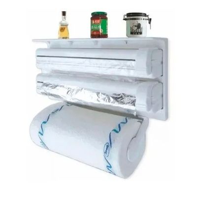 Pack 2 Portarrollo Dispensador Toalla Nova Triple Cocina Alusa