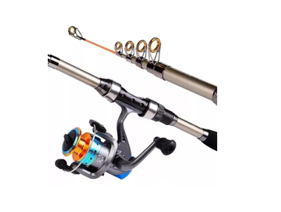 Imagen 2 del producto Kit Pesca 1.8m Caña Carrete Señuelo Accesorio Bolsa Completo