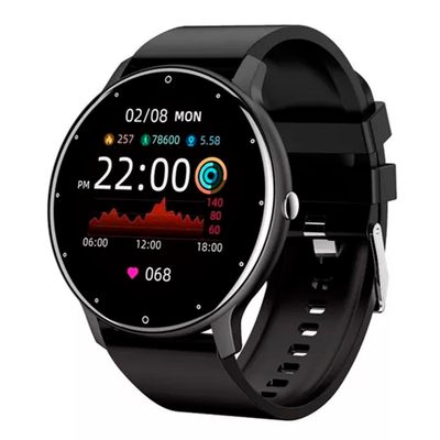 Smartwatch Genérica Zl02 Malla Negra De Silicona Y Bisel