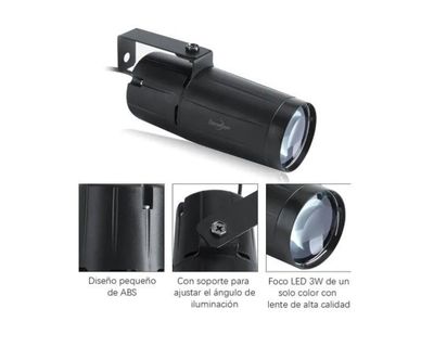 Imagen 2 del producto Foco Luz De Escenario Led Blanco Para Bola Disco Espejo 3w