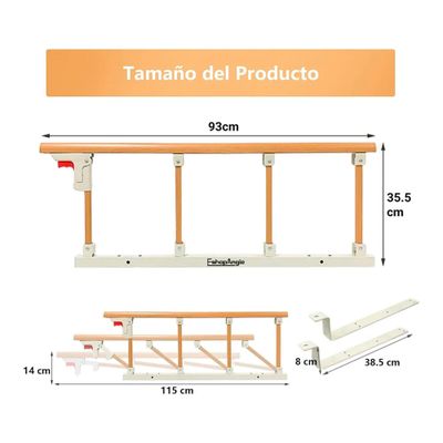 Imagen 2 del producto Baranda De Cama Lateral Anticaída Para Cuidado Adulto Mayor