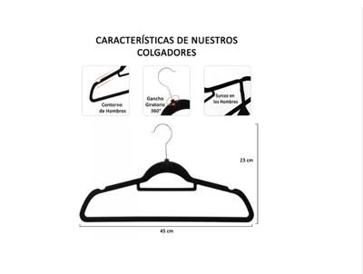 Imagen 2 del producto Colgadores De Ropa Antideslizantes Terciopelo 20 Unid Gancho